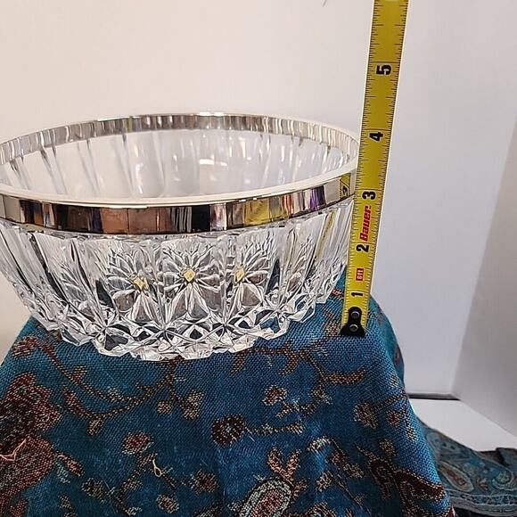 Vintage William Adams Crystal Bowl Silver Rim - West Germany - Picture 8 of 9